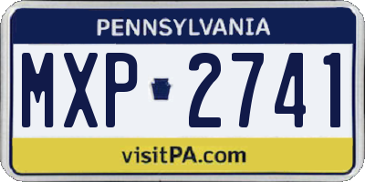 PA license plate MXP2741