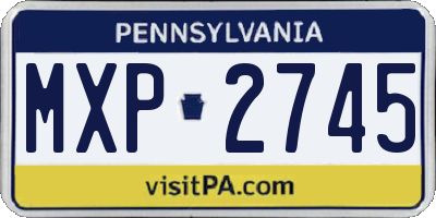 PA license plate MXP2745