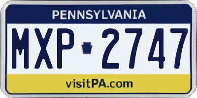 PA license plate MXP2747