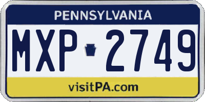 PA license plate MXP2749