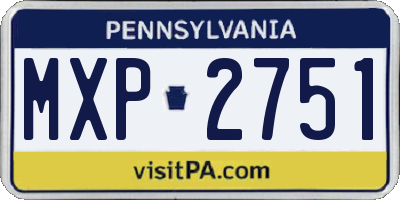 PA license plate MXP2751