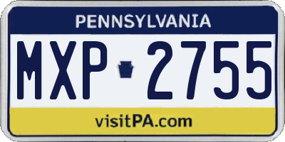 PA license plate MXP2755