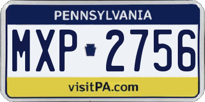 PA license plate MXP2756