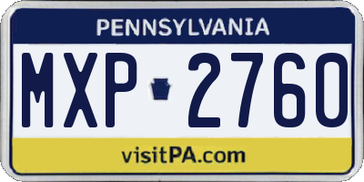 PA license plate MXP2760