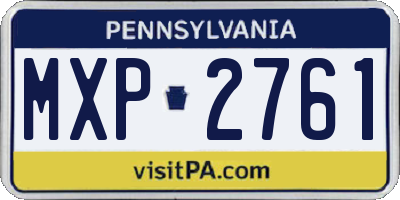 PA license plate MXP2761