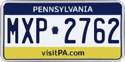 PA license plate MXP2762