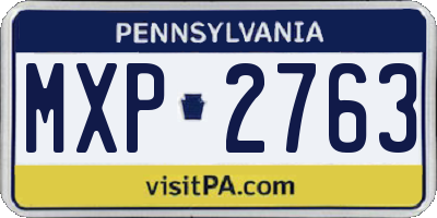 PA license plate MXP2763