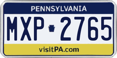 PA license plate MXP2765