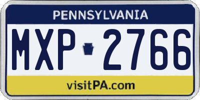 PA license plate MXP2766