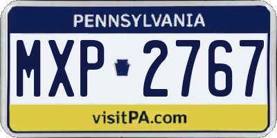 PA license plate MXP2767