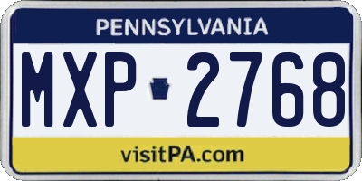 PA license plate MXP2768