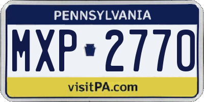 PA license plate MXP2770