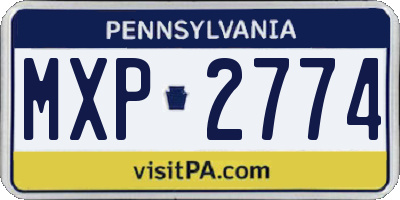 PA license plate MXP2774