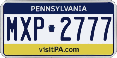 PA license plate MXP2777