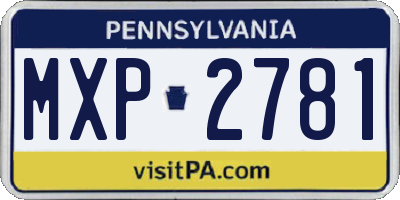 PA license plate MXP2781