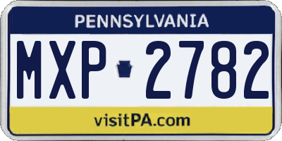 PA license plate MXP2782