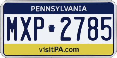 PA license plate MXP2785