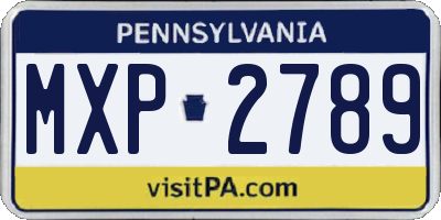 PA license plate MXP2789