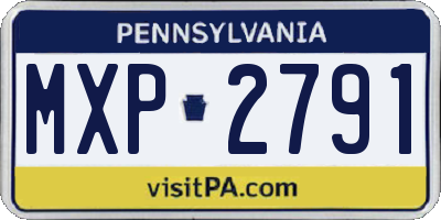 PA license plate MXP2791