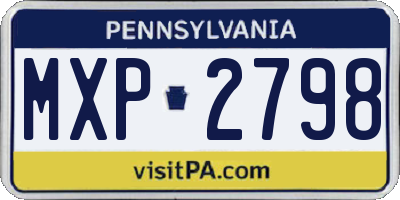 PA license plate MXP2798