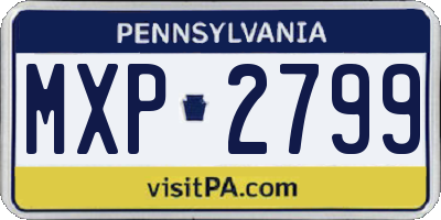 PA license plate MXP2799