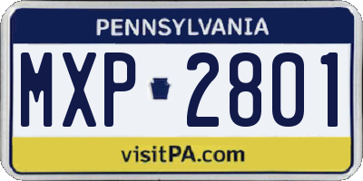 PA license plate MXP2801