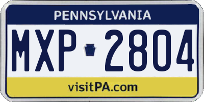 PA license plate MXP2804