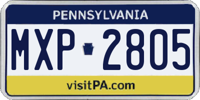 PA license plate MXP2805