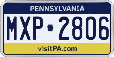 PA license plate MXP2806