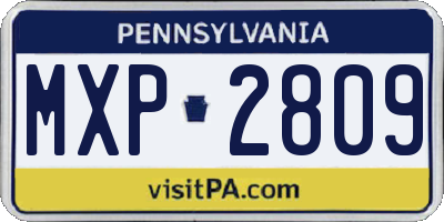 PA license plate MXP2809