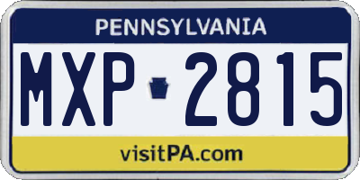 PA license plate MXP2815
