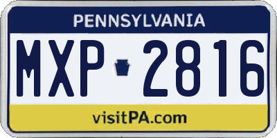 PA license plate MXP2816