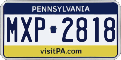PA license plate MXP2818