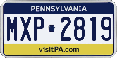 PA license plate MXP2819