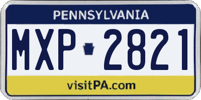 PA license plate MXP2821