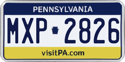 PA license plate MXP2826