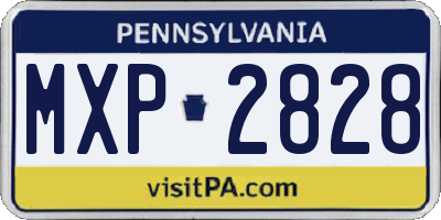 PA license plate MXP2828