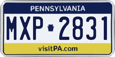 PA license plate MXP2831