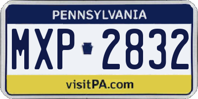 PA license plate MXP2832