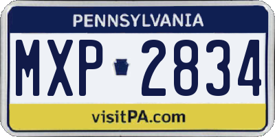 PA license plate MXP2834