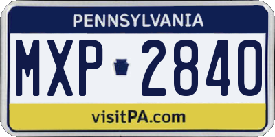 PA license plate MXP2840