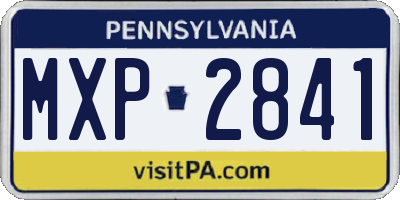 PA license plate MXP2841