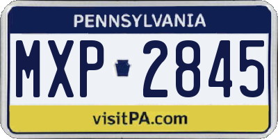 PA license plate MXP2845
