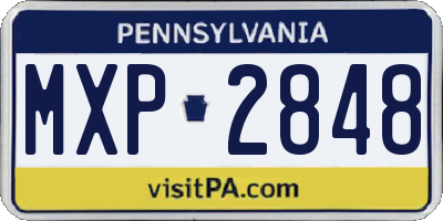 PA license plate MXP2848