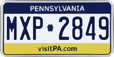 PA license plate MXP2849