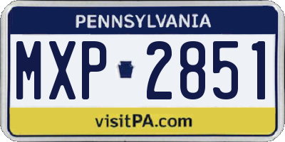 PA license plate MXP2851