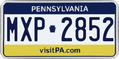 PA license plate MXP2852