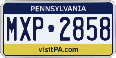 PA license plate MXP2858