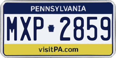 PA license plate MXP2859