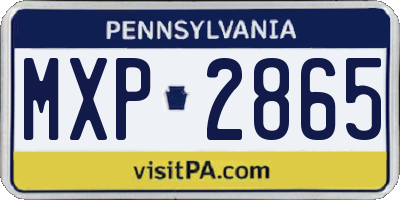 PA license plate MXP2865